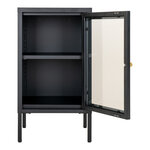 Armoire noire avec porte en verre