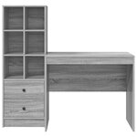 vidaXL Bureau avec rangement en gris sonoma