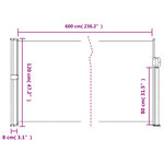 vidaXL Auvent latéral rétractable anthracite 120x600 cm