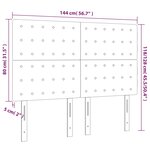 vidaXL Tête de lit à LED Gris foncé 144x5x118/128 cm Velours