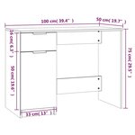 vidaXL Bureau Sonoma gris 100x50x75 cm Bois d'ingénierie