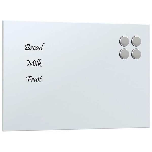 vidaXL Tableau noir magnétique mural Blanc 30x20 cm Verre trempé