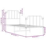 vidaXL Cadre de lit métal sans matelas avec pied de lit blanc 80x200cm