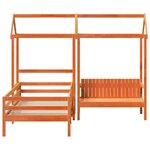 vidaXL Ensemble de lit et de banc avec toit 100x200 cm bois pin massif