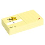 3M Post-it 100 feuilles/bloc, 76 x 76 mm, jaune, ligné POST-IT