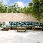 vidaXL Salon de jardin 8 Pièces avec coussins bois de pin imprégné