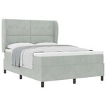 vidaXL Lit à ressorts avec matelas gris clair 160x200 cm en velours