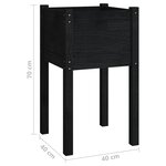vidaXL Jardinières d'extérieur 2Pièces Noir 40x40x70cm Bois de pin massif