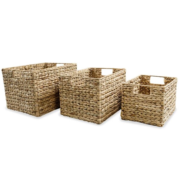 vidaXL Panier de rangement 3 Pièces Jacinthe d'eau