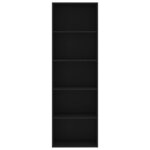 vidaXL Bibliothèque à 5 niveaux Noir 60x30x189 cm Bois d'ingénierie