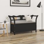 vidaXL Banc Noir 107x45x75 5 cm Bois de sapin solide