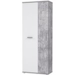 Armoire à chaussures MISCA effet béton et blanc mat - 69 cm