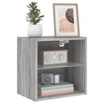 vidaXL Table de chevet murale avec lumières LED sonoma gris