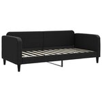vidaXL Lit de jour avec gigogne et tiroirs sans matelas noir 90x200 cm