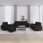 vidaXL Ensemble de canapés 4 Pièces noir tissu