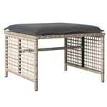 vidaXL Salon de jardin avec coussins 4 Pièces gris clair poly rotin verre