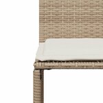 vidaXL Ensemble à manger de jardin et coussins 7 Pièces beige poly rotin