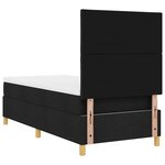 vidaXL Lit à ressorts avec matelas noir 100x200 cm tissu