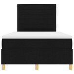 vidaXL Lit à ressorts avec matelas noir petit lit double en tissu