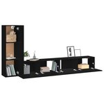 vidaXL Ensemble de meubles TV 3 Pièces Noir Bois d'ingénierie