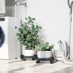 vidaXL Chariots à plantes avec roues 2 Pièces gris diamètre 34 cm 35 kg