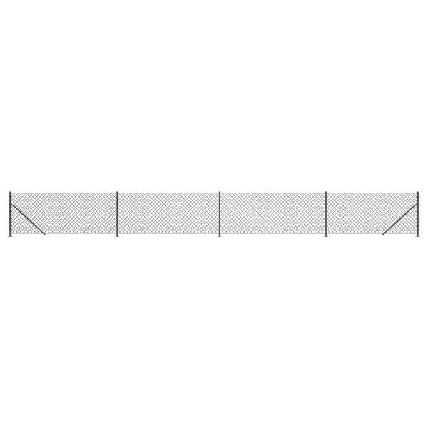 vidaXL Clôture à mailles losangées avec bride anthracite 0 8x10 m