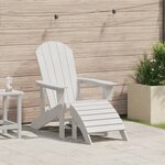 vidaXL Chaise Adirondack blanche avec repose-pieds
