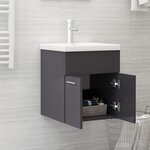 vidaXL Armoire d'évier Gris brillant 41x38 5x46 cm Bois d’ingénierie