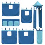 vidaXL Lit mezzanine enfants avec tour bleu 80x200cm bois pin massif