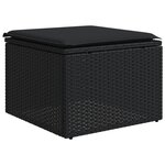 vidaXL Salon de jardin 6 Pièces avec coussins noir résine tressée