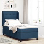 Lit Box Spring vidaXL avec Matelas Bleu 90x200 cm en Tissu