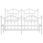 vidaXL Cadre de lit métal sans matelas et pied de lit blanc 135x190 cm