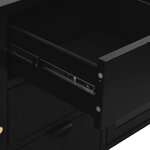 vidaXL Buffet Noir 105x35x70 cm Acier et verre trempé