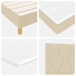 Lit à Sommier vidaXL avec Matelas Crème 100x200 cm Tissu