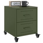 vidaXL Table de chevet vert olive 36x39x43 5 cm acier