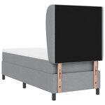 Lit à ressorts avec matelas vidaXL en gris clair  80x200 cm  tissu