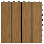 vidaXL Carreau de terrasse en relief 11 Pièces WPC 30x30 cm 1 m²