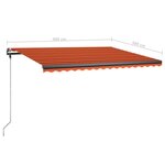 vidaXL Auvent manuel rétractable avec LED 400x300 cm Orange et marron