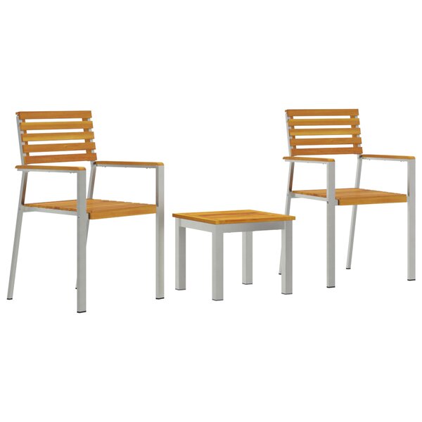 Ensemble de salle à manger de jardin 3 pièces en bois massif d'acacia vidaXL