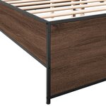 vidaXL Cadre de lit chêne marron 140x190 cm bois d'ingénierie et métal