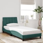 vidaXL Cadre de lit sans matelas vert foncé 80x200 cm velours