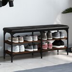 vidaXL Banc à chaussures chêne marron 102x32x47 cm bois d'ingénierie