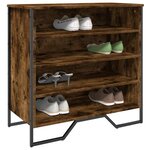 vidaXL Armoire à chaussures chêne fumé 80x38x78 cm bois d'ingénierie