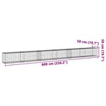 vidaXL Panier gabion avec couvercle 600x50x50 cm fer galvanisé