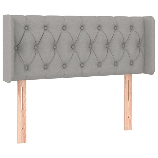 vidaXL Tête de lit avec oreilles Gris clair 103x16x78/88 cm Tissu