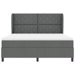 Lit Box Spring vidaXL avec matelas en gris foncé  180x200 cm en tissu