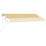 vidaXL Auvent automatique capteur de vent/LED 450x300cm Jaune et blanc