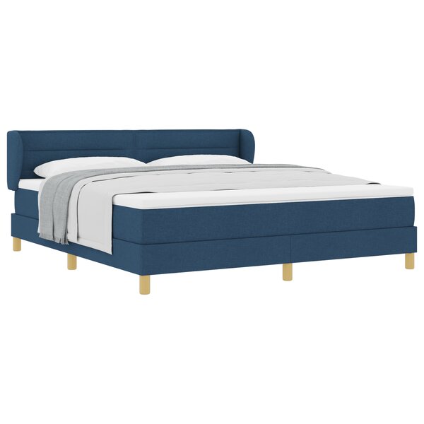 Lit Box Spring vidaXL avec Matelas en Bleu  180x200 cm Tissu