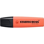 Surligneur BOSS ORIGINAL Pastel biseautée 2 - 5 mm corail pastel x 10 STABILO