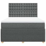vidaXL Sommier à lattes de lit avec matelas Gris foncé 160x200cm Tissu